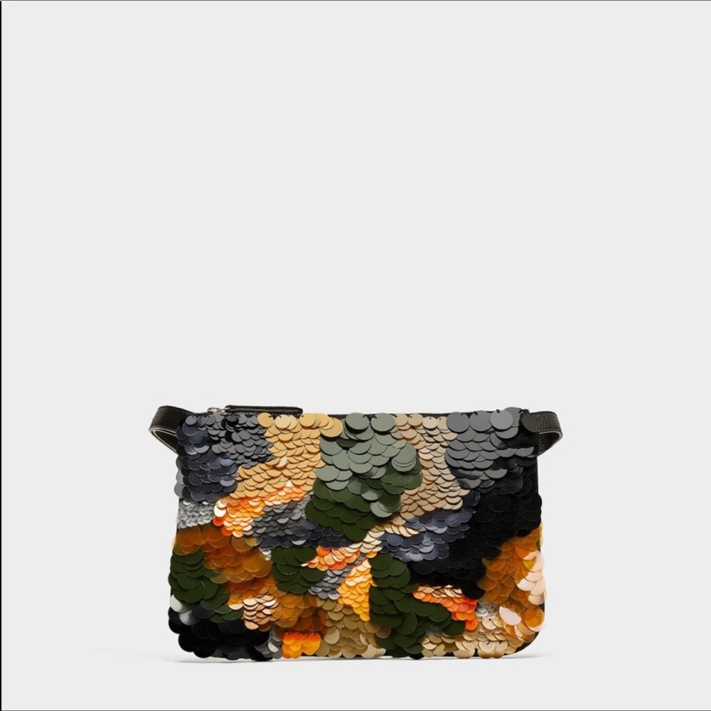 ZARA SEQUINED 2 in 1 BELT BAG
